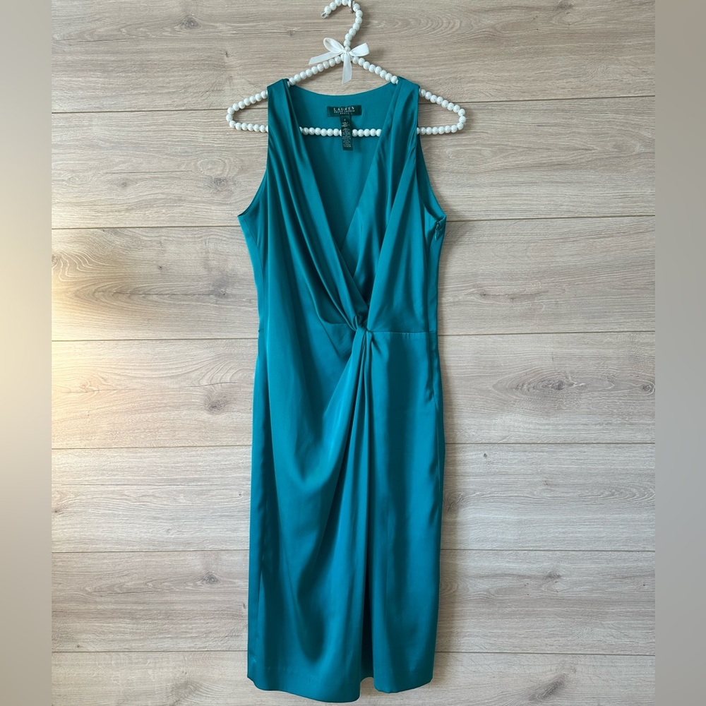 Lauren Ralph Lauren Silk Green Midi Dress